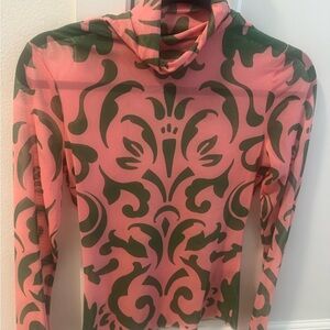 AFRM Pink and Green Patterned Blouse